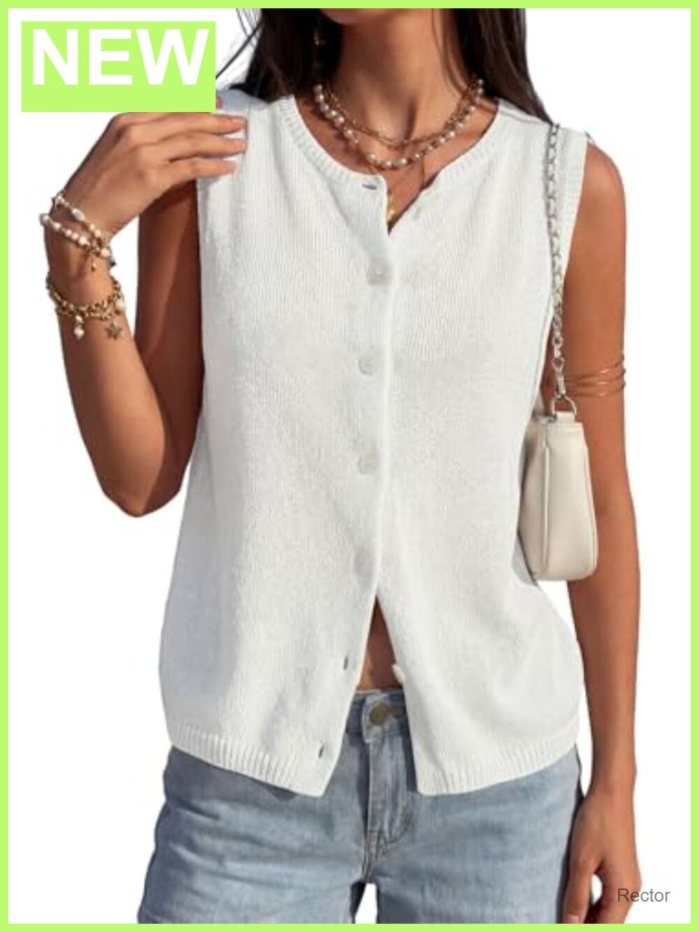 Women's Summer Button Up Sweater Vest Sleeveless Cardigan